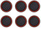 Controller Thumbstick Grips cap covers for Xbox One, Xbox Series X, PS4, PS5 - Non-Slip Silicone Joystick Caps for Enhanced Precision & Comfort (Pack of 6) (Black with Red Stripe)