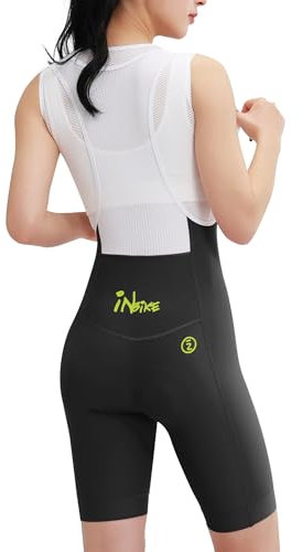 INBIKE Salopette Ciclismo Donna con Fondello Imbottiti 3D Pantaloncini MTB con Bretelle Salopette da Bici da Strada Asciugatura Rapida Trasapirante