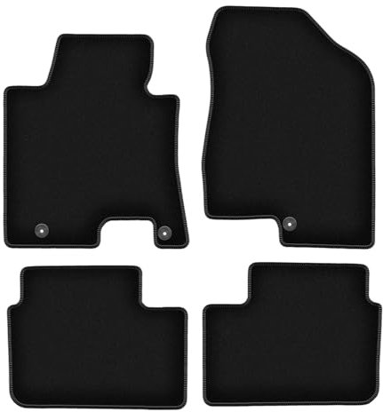 Wielganizator Velours Fußmatten passend für Hyundai i30 II (2011-2017) | Qualität: Basic - Genaue Passform, rutschfeste Untregrund 4-teilig - Schwarz