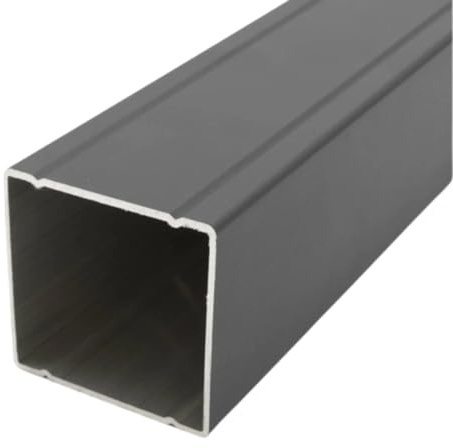 HORI Rahmen Pfosten WPC Sichtschutz Aluminium Stecksystem Zaun Garten Gartenzaun Lamellenzaun Windschutz Zaunelemente - Grau - Pfosten 240 cm, zum Einbetonieren