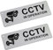 2 Pack CCTV Sign,CCTV in Operation Sign with Self-Adhesive and Pre-Drilled Holes,Aluminum Security Camera Waterproof Sticker for Door Wall or Window Indoor or Outdoor Use(5x15cm)