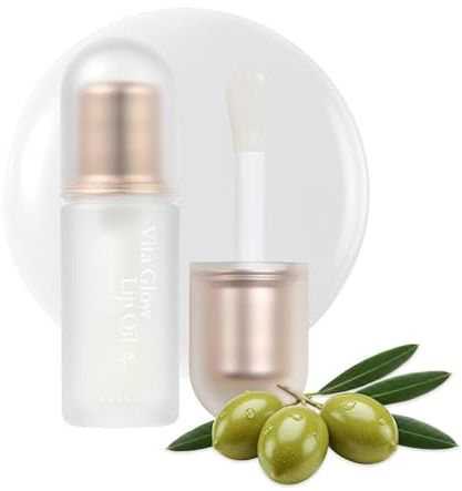 AXIS-Y Vita Glow Lip Oil With Vitamin E & Ceramide Nourishing & Revitalizing Dry, Chapped Lips With Long Lasting Moisturization Vegan Korean Skin Care Lip Treatment 0.13 Fl. Oz. (Dreamy Olive)