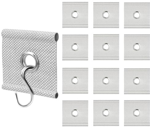 XSEXO 12 ganci per tende a gancio, per binari, da campeggio, per camper, roulotte, campeggio, vestiti, decorazione per interni ed esterni (grigio)