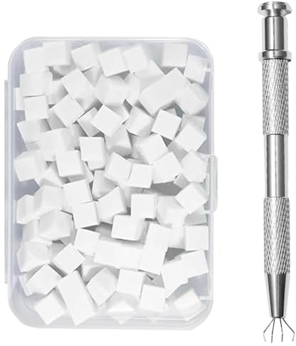 100 PCS Eponge Ongle, Avec Pince Métallique, Nail Art Brosse Éponge Éponges Remplaçables,Outils De Rendu pour Vréer une Variété de Motifs D'art de L'ongle Dégradé