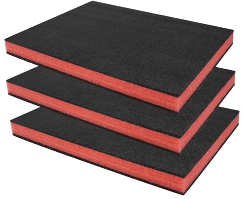 3 PCS Polyethylene Tool Foam Insert, Cuttable Foam Pad for Tool Box & Case Organization, DIY Customizable Foam for Tools Storage, Protective Foams Liner 40×30×4CM