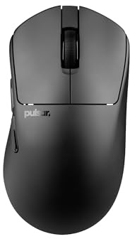 Pulsar Gaming Gears X3 Crazylight Gaming-Maus kabellos, Mini, Jet Schwarz | Ultraleicht 1.51 oz (43g), Ergonomisch, Nach innen gewölbte Seiten, Palm-/Relaxed-Claw-Griff, XS-1, 32K DPI, 8K