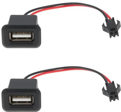 eMagTech 2Pcs Car USB 2.0 Female Power Socket 5V 1A Car Charger Port for Central Control Panel Installation