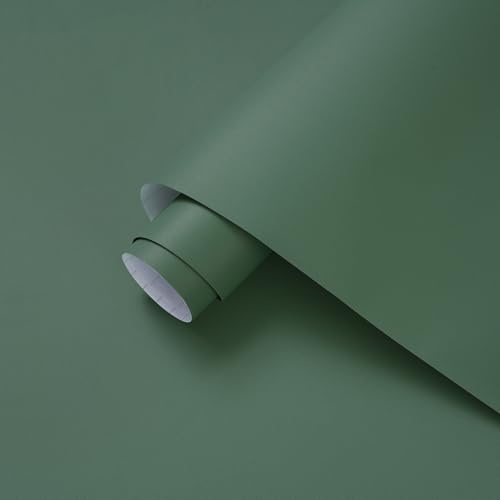 Yomshi Self Adhesive Wallpaper Peel and Stick Wallpaper 40 x 300 cm Matte Light Green Contact Paper Thicken Waterpoof Easy to Clean Kitchen Vinyl Wrap for Furniture Walls Home Decoration