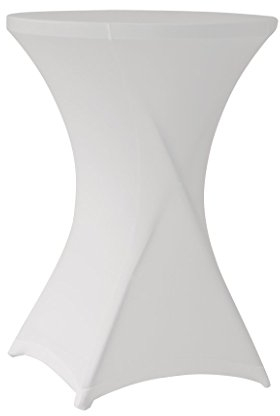 Gastro Uzal Stretch Stehtischhusse Set 2 teilig weiß 80-85 cm rund
