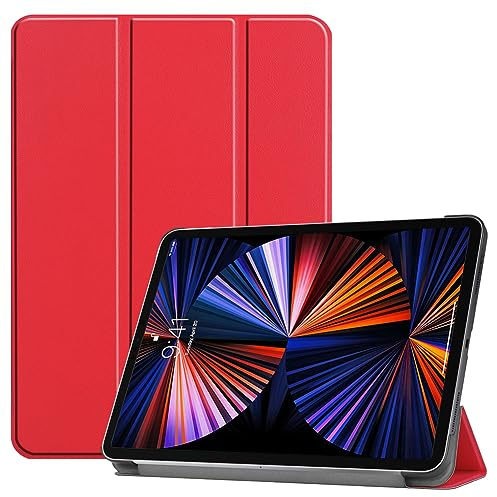 Kepuch Custer Coque pour iPad Air 13 2026 2025 2024/iPad Pro 13 2024/iPad Pro 12.9 2022 2021 2020 2018,PU-Cuir Étui Housse - Rouge
