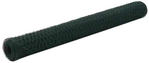 vidaXL Maschendraht Drahtgeflecht Drahtzaun Stahl PVC-Beschichtung 25×1,2 m Grün