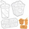 ensemble de 3 emporte-pièces sur le thème du cinéma (motifs: pop-corn, admettre un billet et boisson gazeuse), 3 pièces