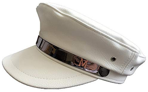 Brcus Damenhut, Yachtkapitän, Matrosenmütze, PU, Newsboy Cabbie Baker Boy Schirmmütze, Weiss/opulenter Garten, 7 1/8 / 7 3/8