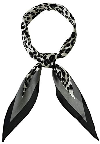sourcing map Damen Tierdruck Leopard Rhombus Schal Halstücher Halstuch Grau Weiß 103 x 33cm