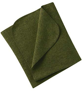 Engel Natur, Baby Fleece Decke mit Muschelkante, 100% Wolle (kbT) (80x100 cm, Schilf Melange)