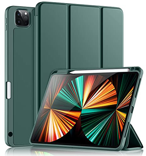 Wenlaty Funda para iPad Pro de 11 Pulgadas de 4ª generación 2022 con Soporte para lápices, Funda Protectora con Parte Trasera de TPU Suave, también Apta para iPad 11 Pro de 3ª generación 2021/2ª