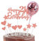 Personalised Happy 21st Birthday Cake Toppers Rose Gold for Her,Girl,Women,Happy Birthday Sign for Cake,11p Glitter Cupcake Topper Cake Topper 21st Birthday Cake Decorations for 21st Birthday Party