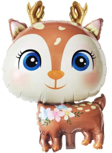 DIWULI Rentier Elch Luftballon Braun - Tier-Ballon Deko