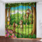 Verdunklungsvorhänge Ösen Schlaufen Thermovorhang Hitzeschutz Kinderzimmer Kinder Mädchen Junge Wald-Cartoon-Tier-Affe 2Er Set 170X200Cm Blickdichte Gardinen Wohnzimmer Modern Vorhang Blickdicht