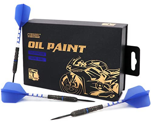 CUESOUL Suspension 24 g Stahlspitze 90% Tungsten Dart-Set mit Ölfarbe und vereinheitlichendem ROST T19 Flight