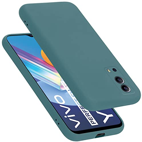 Cadorabo Hülle kompatibel mit Vivo Y52 5G / Y72 5G Hülle Silikon Handyhülle für Y52 5G / Y72 5G Case aus flüssigem Silikon- Kratzfeste und stoßfeste dünne TPU Schutzhülle - Liquid GRÜN