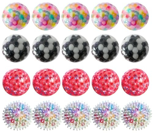 ALMAH Stressball für Erwachsene (20 PCS), Hand Übungsbälle, Hand Therapie Bälle für Entspannung, Angst, Fidget, Spannung und Stress...
