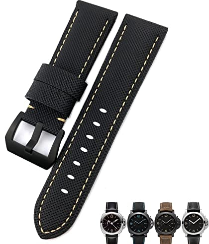 BONOOL 24mm Carbon Fiber Uhrenarmband Schwarz Uhrenarmbänder Für Panerai pam 01661/00441 Uhrenarmbänder Für Männer Zubehör