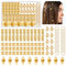 Kieswan 100 Stück Dreadlocks Schmuck Wikinger Haarschmuck Gold, Metall Haarringe für Zöpfe, Verstellbar Cuffs Haarperlen Haarspiralen für Braids Zubehör Dekoration