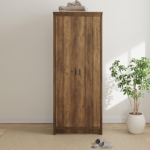 GFW Boston 2 Door Wardrobe Hanging Rails Storage Unit Bedroom Knotty Oak
