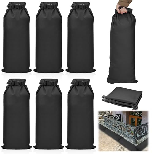 8 Pcs Flood Water Sand Bags Waterproof Sandbags Barrier Reusable Sand Bags with Insert Buckle Flood Protection for Home Door Window Basement Garage Rain Water Control, 28 x 11 Inch(Black)