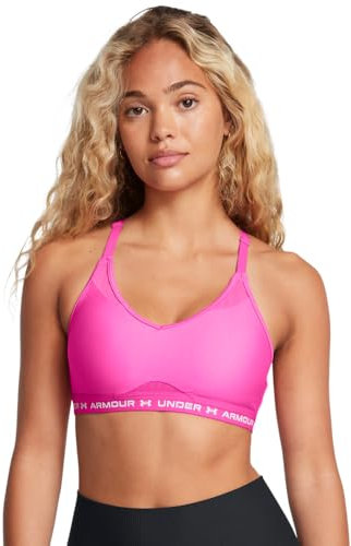 Under Armour Damen Crossback Low Impact Sport-BH, (652) Rebel Pink/Weiß, small