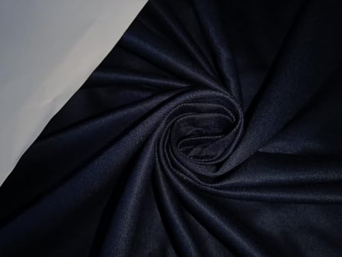 Tela de sarga de bambú de 200 g/m², 54 pulgadas de ancho, color azul marino