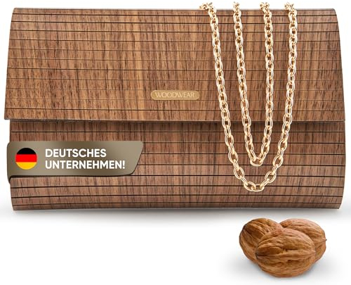 woodwear Holzhandtasche Clutch Damen-Schultertasche Damen-Umhängetaschen (rund) Modell Waldgeflüster