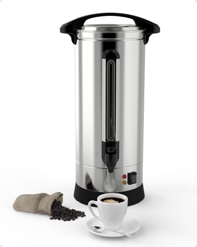 Garvee [60 Cup 10L Commercial Coffee Urn, [Quick Brewing] [Double-wall 304 Stainless Steel] Large Coffee Make for Church, Meeting rooms, Lounges, and Other Large Gatherings
