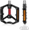 Fahrradpedale mit Reflektierenden Streifen,rutschfeste MTB Pedale,Pedale Fahrradaus Aluminium,3 Lager Fahrradpedale,9/16-Zoll-Flachpedale für Rennrad, MTB, E-Bike