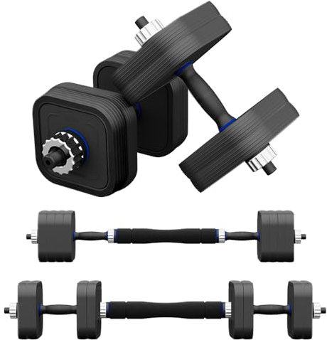 EVERYMILE Verstellbare Kurzhanteln Set, 20/30/40kg 3 in 1 Hantel und Langhantel Freigewicht Kurzhanteln Set mit Verbindungsstange, Trainingsgeräte für Männer und Frauen für Heim-Fitness, Gewichtheben