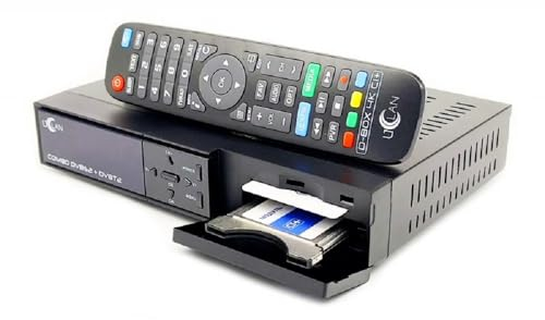 UCLAN D-Box 4K UHD Combo Receiver mit CI+ Schacht & Kartenleser, Sat- Kabel- & DVB-T2 Receiver für CI Plus, für Satellitenschüssel Kabelfernsehen & DVBT2, HDMI, Multistream + M@tec HDMI Kabel