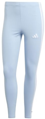 adidas Damen Essentials 3-Stripes Cotton Leggings, Glow Blue/White, XL