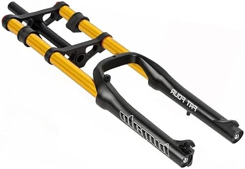 Federgabeln, doppelte Schulter, fette Fahrradgabel, 20 Zoll, 4,0 Zoll, Luftgabeln, Schnee-MTB-Fahrrad, Vorderradgabel, Federweg 130 mm, 1-1/8 Zoll Scheibenbremse, QR, Magnesiumlegierung, ver