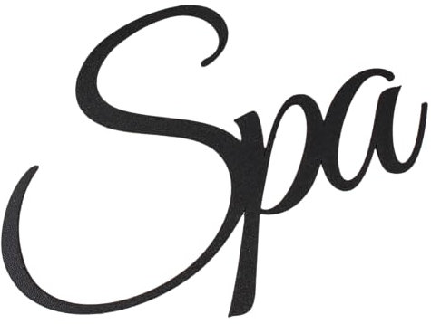 Toilettenschild Türschild | WC | Gäste-WC Schild | Klo Beschilderung | Türdeko Badezimmer | Selbstklebend Schwarz (Schwarz, Spa)