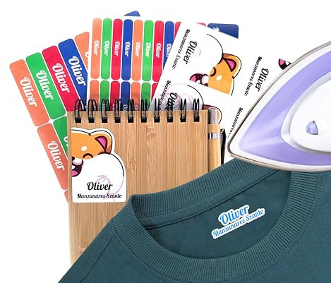 112 Etiketten, 50 Kleidungsetiketten und 62 personalisierbare Etiketten zum Markieren von Gegenständen, laminierter Schutz, wasserfeste Aufkleber für Schuhe, Stifte, Schulanfang