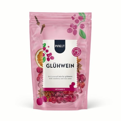 Pineut - Nachfüllbeutel Winter Drinks Glühwein rot BIO zum selber machen I DIY Set I Geschenkidee zum Geburtstag, Weihnachten