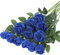 VIDSTW 12 Künstliche Rosen 52 cm Kunstrosen Lebensecht Künstlich mit Grüne Blätter Fake Rosen Künstliche Wie Echt Blumenstrauß Künstlich für Zuhause Hochzeit Party Garten (Blau)