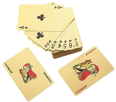 HOOTNEE wasserdichte Goldene Pokerkarten Aus Langlebigem Für Unterhaltung Und Partys Für Spieleabende Familienfeiern Und