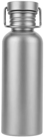 Breeshy Titanium Trinkflasche 600ml - Ultraleichte, Auslaufsichere, Wiederverwendbare Sportflasche zum Radfahren, Wandern, Camping