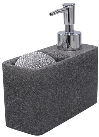 Organizador Cocina Fregadero Granito con Dispensador de Jabón Cocina y Guarda Estropajos Dispensador Lavavajillas con Estropajero Fregadero
