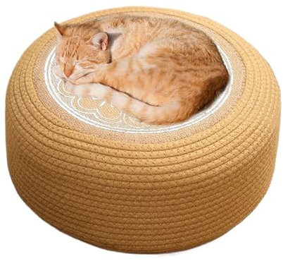 Pouf d'extérieur en rotin imperméable, 40 x 40 x 20 cm, design robuste, tatami tissé à la main pour jardin décontracté, repose-pieds polyvalent et sièges supplémentaires