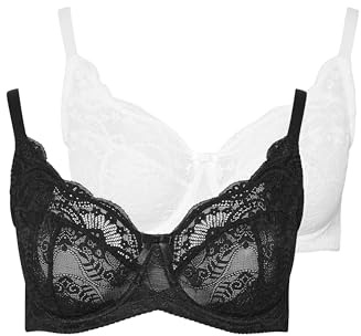 Yourset 2 Pack Curve & White Swirl Lace Bras - Women's - Plus Size Curve