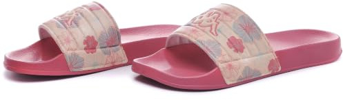 Kappa - Ciabatte con Tomaia in Materiale Sintetico, Suola in EVA e Logo Omini sulla Fascia, Donna, Rosa e Beige, Taglia 41