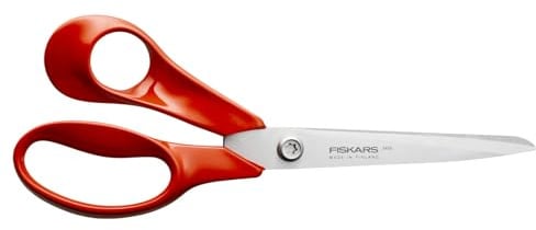 Fiskars Classic Universal Craft and Fabric Scissors, Left-Handed use | Total Length: 21 cm, Improved Torx Screw and More Ergonomic Handle, Quality Steel/Plastic, Red, 1075036